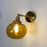 Glasvora Japanische Wandlampe | Runde Kugel aus Glas & Messing | Vintage Design | 1-flammig