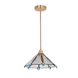 Glassoria Tiffany Pendelleuchte | Vintage Buntglas Design | Regenschirmform | Elegantes Licht für Zuhause