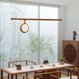 KuroLume LED Holzleuchter | Japanisches Design | Moderner Holzstreifen-Kronleuchter | Warmweiß & Kaltweiß