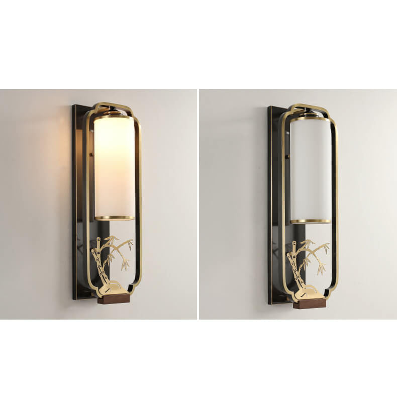 Luminaria Moderne Wandlampe | Kupfer & Glas | Chinesisches Design | Säulenring-Licht