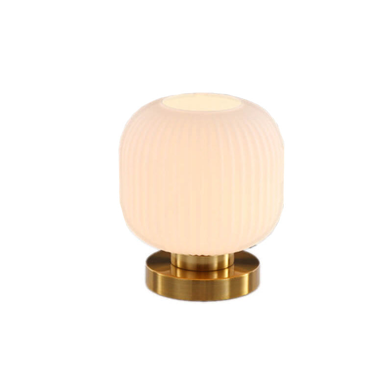 LunaStripe Nordic Design Glas Oval Tischlampe | 1 Licht | Dekorative Beleuchtung für Zuhause