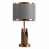 LuxeShade LED Tischlampe | Zylindrisches Stoffdesign | Moderne Beleuchtung | Deko für Zuhause