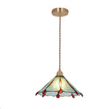 Glassoria Tiffany Pendelleuchte | Vintage Buntglas Design | Regenschirmform | Elegantes Licht für Zuhause