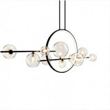 GlintSphere Elegante Glas Pendelleuchte | Magische Bohnenform | 7/10-Licht Island-Leuchte