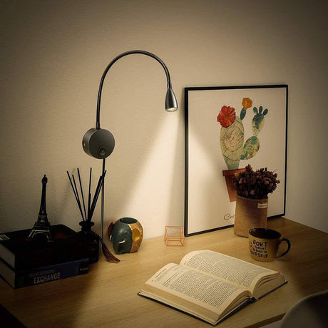Flexora Moderne LED Leselampe | Rotierbares Wandspotlight | Flexibler Arm | Perfekt für Schlafzimmer & Büros