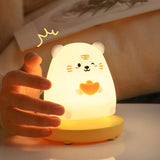 Luminio PalsTier Nachtlicht | Kreatives Silikondesign | Wiederaufladbar via USB | Deko-Tischlampe für Kinder