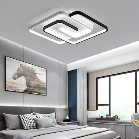 LumeoSquare LED Deckenleuchte | Modernes Aluminium Design | Semi-Flush Mount | Dimmbar | Quadratische Form