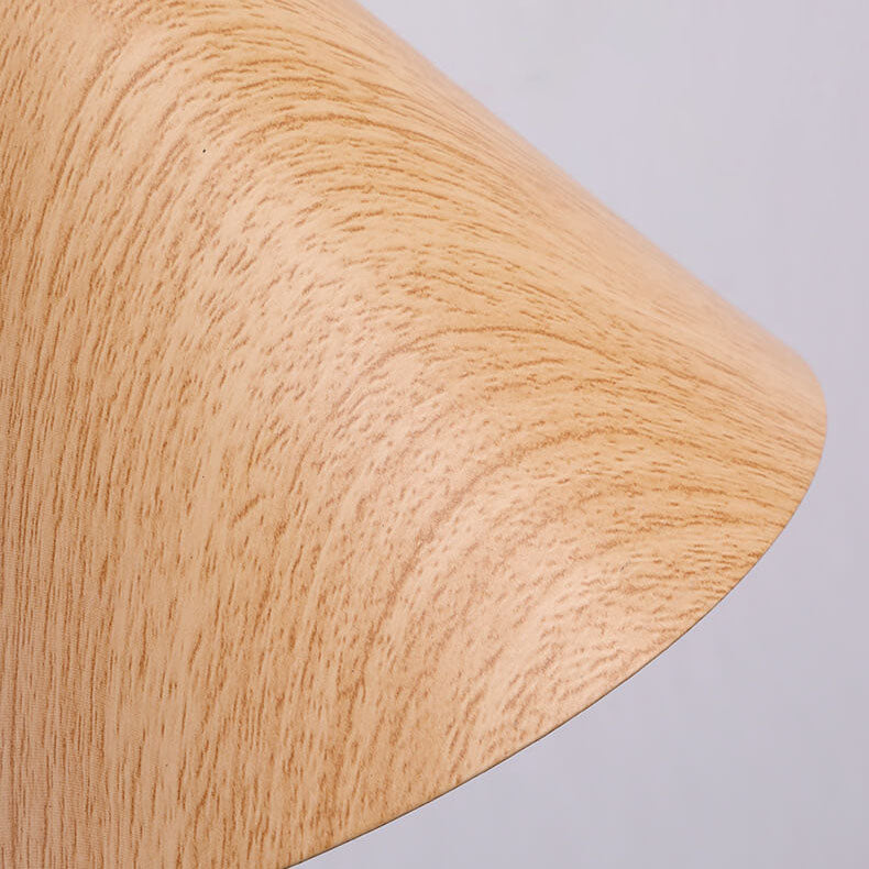 LumoNordic Minimalist Cone Swing Arm LED Wandlampe | Holzmaserung | Flexibler Schwenkarm | Stimmungslicht | Deko für Zuhause
