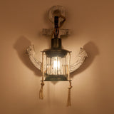 Nautica Vintage Anker Wandleuchte | Industrieller Stil | Solides Holz | Einflammige Lampe | Dekorative Beleuchtung für Zuhause