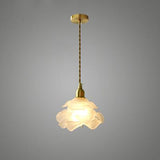 LumaBloom Französische Vintage LED Pendelleuchte | Blütenförmiges Glasdesign | 1-Licht | Elegante Beleuchtung