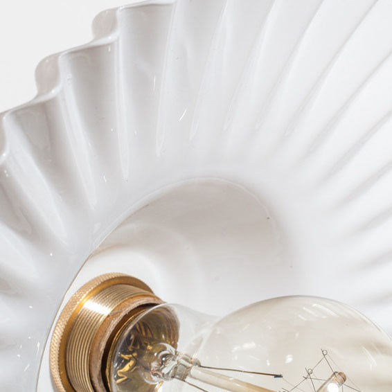 Ripplora Deckenleuchte | Vintage-Runddesign | Glas mit Wellenstruktur | Messing-Optik | Beleuchtung für Wohnzimmer