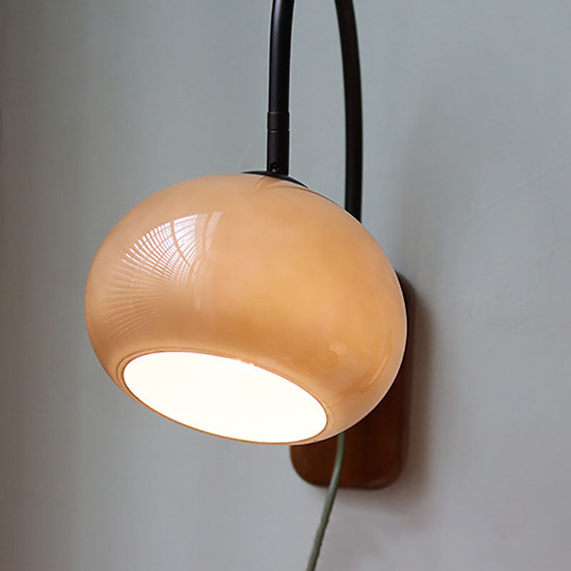 LumiCarve Wandleuchte | Minimalistisches Design | Glas & Massivholz | LED Wandleuchte für Wohnräume