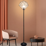 Diamoro Stehlampe | Modernes Hohldesign | Eisen in Diamantform | Stilvolle Beleuchtung für Arbeitszimmer