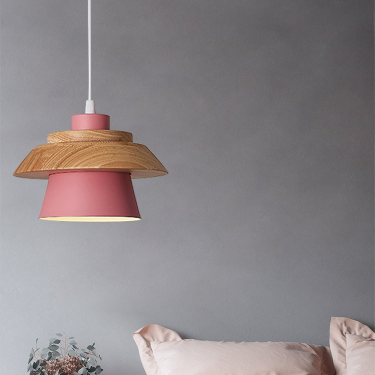 LunaDisc Moderne Pendelleuchte | Minimalistisches Design | Holz & Metall | Wohnraumbeleuchtung