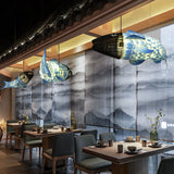 KoiLuxe Chandelier | Traditionelles chinesisches Design | Iron & PVC | Esszimmerbeleuchtung