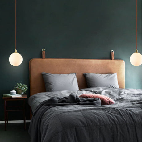 Orbilia Minimalistische Pendelleuchte | Weiße Kugel | Skandinavisches Design | Moderne Beleuchtung für Wohnräume