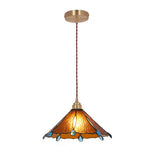 Glassoria Tiffany Pendelleuchte | Vintage Buntglas Design | Regenschirmform | Elegantes Licht für Zuhause