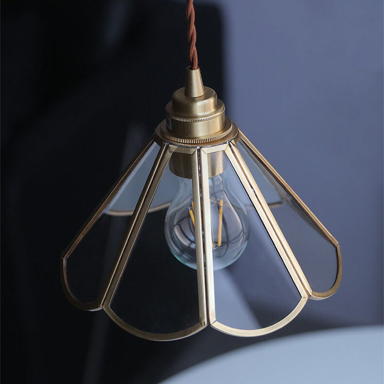 Geometra Vintage Pendelleuchte | Japanisches Design | Kupfer & Glas | Elegante Hängeleuchte