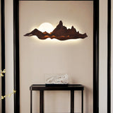 LunaPeak Moderne LED Wandlampe | Bergform Holz-Acryl Design | Wohnzimmer Beleuchtung