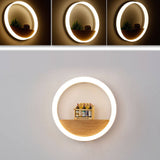 Lumoshelf LED Wandleuchte | Massivholz mit Ablage | Runde Wandlampe | Warm- & Weißlicht