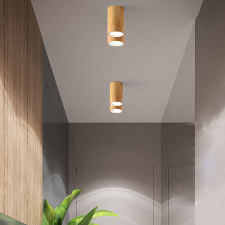 LumaKube Nordic Design LED Deckenleuchte | Holzoptik | Flush Mount | Warmweiß oder Kaltweiß | Stilvolle Beleuchtung für Zuhause