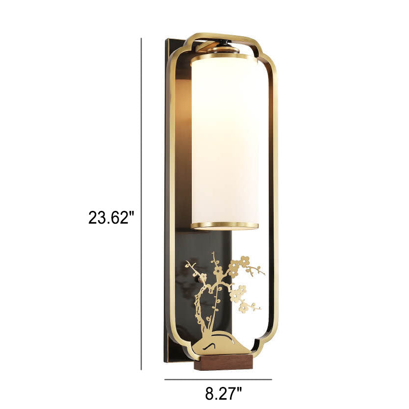 Luminaria Moderne Wandlampe | Kupfer & Glas | Chinesisches Design | Säulenring-Licht