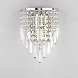 LuxeRadii Kristall Wandleuchte | Halbrunde Luxuslampe | Edelstahl & Perlen Design | 1-Licht Wandbeleuchtung