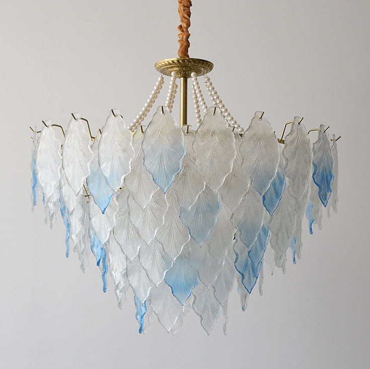 LeafElegance Kronleuchter im französischen Stil | Baumblatt-Design | 3/6/9/12 Lichter | Eisen & Kupfer mit Glaskristallen