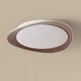 PebbleLuxe Minimalistische LED Deckenleuchte | Holzoptik | Flaches Design | Dimmbare Beleuchtung