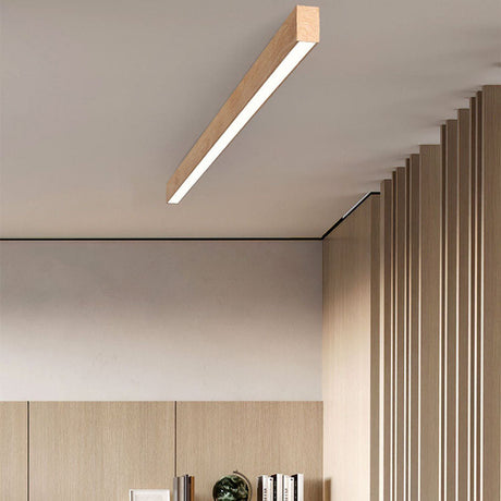 LumiGrain Minimalist LED Deckenleuchte mit Holzoptik | Aluminiumstreifen | Warmes, neutrales & weißes Licht | Moderner Stil