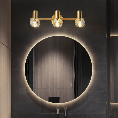 LumiBrill Crystal Wandlampe | Luxus Design | Messing & Kristall | Badezimmer-Beleuchtung