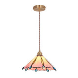 Glassoria Tiffany Pendelleuchte | Vintage Buntglas Design | Regenschirmform | Elegantes Licht für Zuhause