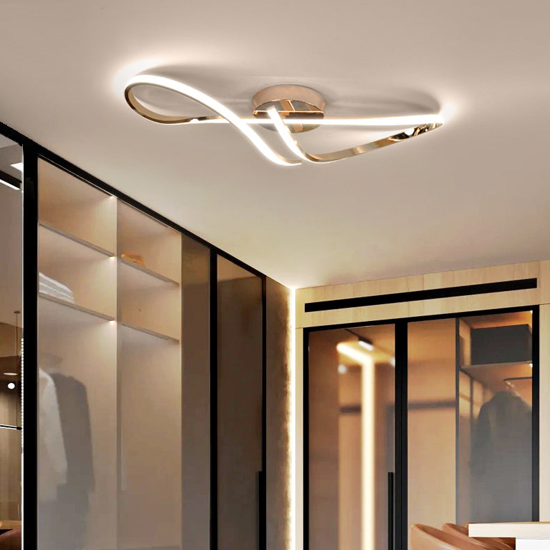 TwistLum LED-Deckenleuchte | Modernes Spiraldesign | Aluminium & Silikon | Schlafzimmerbeleuchtung