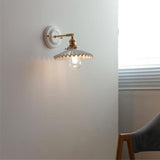 LumiZen Vintage Japanische Keramik & Messing Wandlampe | 1-Licht | Klassisches Design | Wohnzimmer Deko | Elegante Beleuchtung