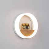 Lumoshelf LED Wandleuchte | Massivholz mit Ablage | Runde Wandlampe | Warm- & Weißlicht