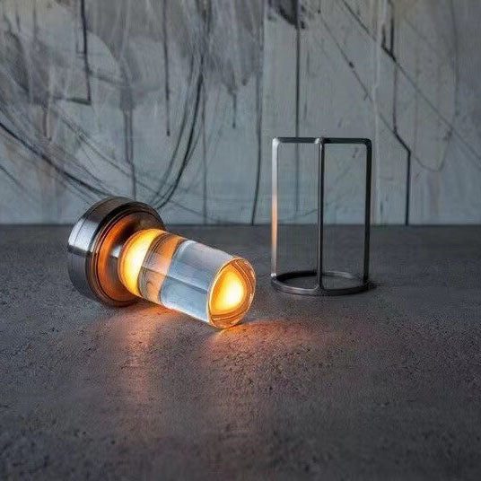 LumoEase Vintage Nachtlicht-Tischlampe | Aluminium & Acryl | USB-Aufladbar | Dimmbares LED-Licht | Nordic Design