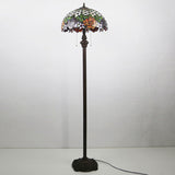 Rosevita Stehlampe | Traditionelles Tiffany-Design | Glas mit Rosenmotiv | 2-flammige Beleuchtung für Schlafzimmer