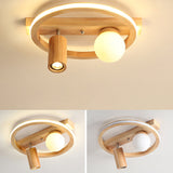 Velustra Nordic Holz LED Deckenleuchte | Modernes Design | Energieeffizient | Runde Holzlampe für Zuhause