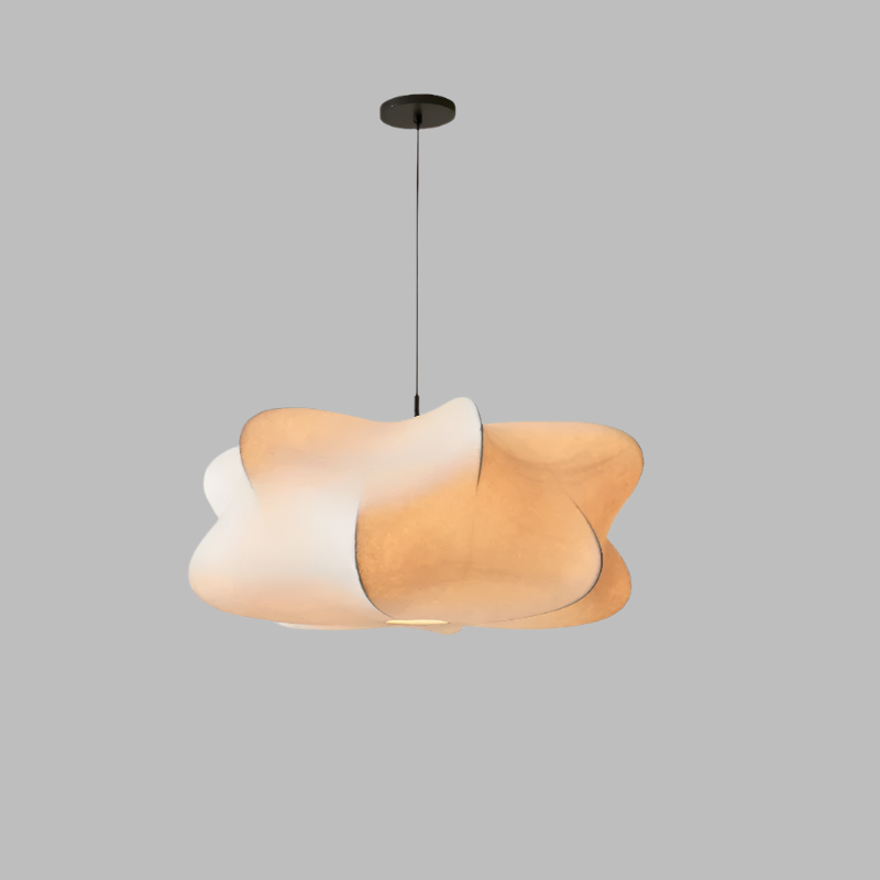 SilkAura Wabi-Sabi Pendelleuchte aus Seide | Elegantes Design | Dimmbares Licht | Ideal für Esszimmer & Wohnzimmer