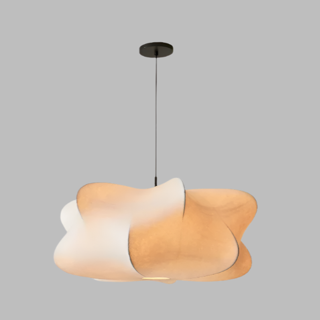 SilkSphere Japanische Pendelleuchte aus Seide | Wabi Sabi Design | Elegante Beleuchtung für Wohn- & Schlafzimmer