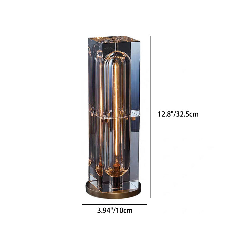 LuxeShine Kristall Tischlampe | Geometrisches Design | Rechteckig oder Quadratisch | 1-flammig