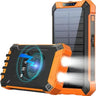 ChargePro Solar Powerbank | Kabelloses Ladegerät | 15W Schnellladefunktion | 6 Ausgänge | Integrierte Kabel | Tragbar & Wasserdicht