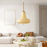 LumaForm Bauhaus Glas Pendelleuchte | Elegantes Kürbis-Design | Dimmbares Licht | Moderne Deckenleuchte