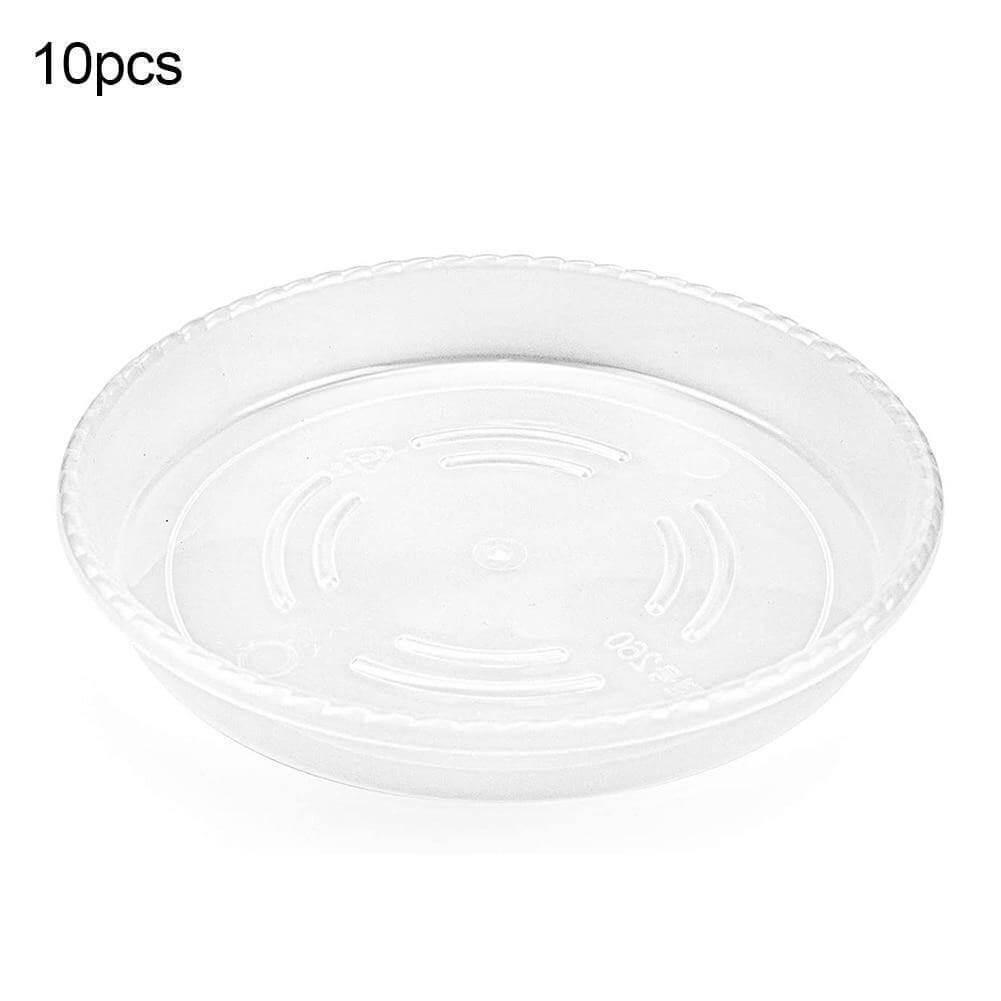 PlanterShield 10-teiliges Transparentes Kunststoff-Untersetzer-Set | Pflanzenschutz für Zuhause und Garten