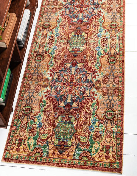 VintageElegance Premium Vintage Muster Teppich | Langlebig | Stilvoll | Vielseitig für Zuhause