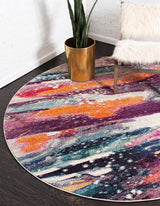 Colorista Splash Teppich | Faded Multi-Color Design | Rechteckig & Rund | Stilvolle Dekoration für Zuhause
