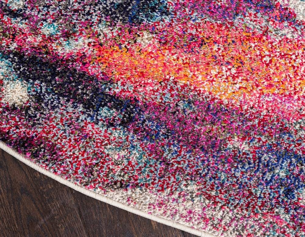 Colorista Splash Teppich | Faded Multi-Color Design | Rechteckig & Rund | Stilvolle Dekoration für Zuhause