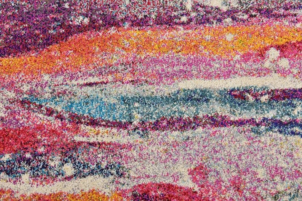 Colorista Splash Teppich | Faded Multi-Color Design | Rechteckig & Rund | Stilvolle Dekoration für Zuhause