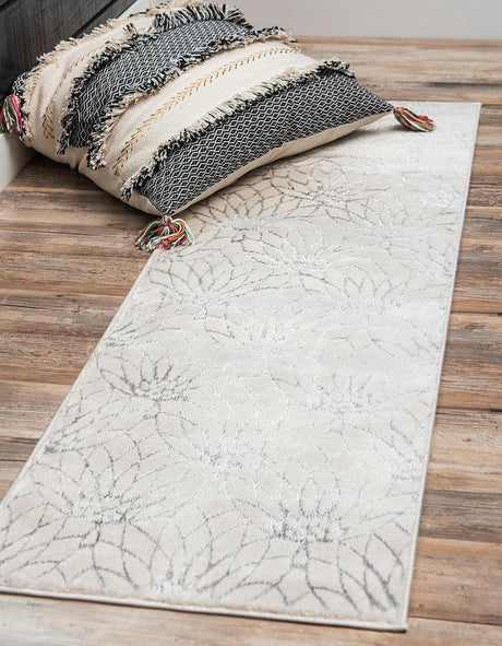 Floriva Lotusblumen-Teppich | Luxus-Design | Hochwertige Musterung | Wohn- & Schlafzimmer-Deko