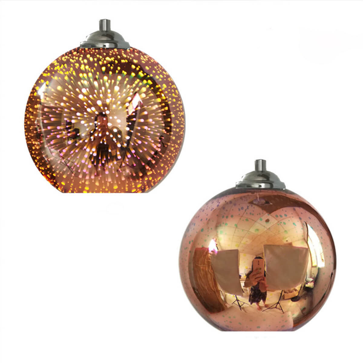 LumiSpark 3D Feuerwerk Pendelleuchte | Farbwechselndes Glas | Deko für Wohnzimmer & Esszimmer